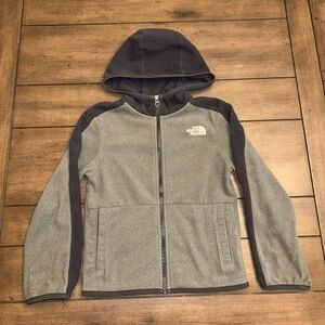 The North Face Coat Kids Gray and Black Full-Zip Lightweight Jacket